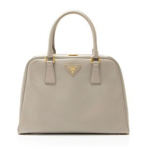 Prada Saffiano Framed Pyramid Satchel